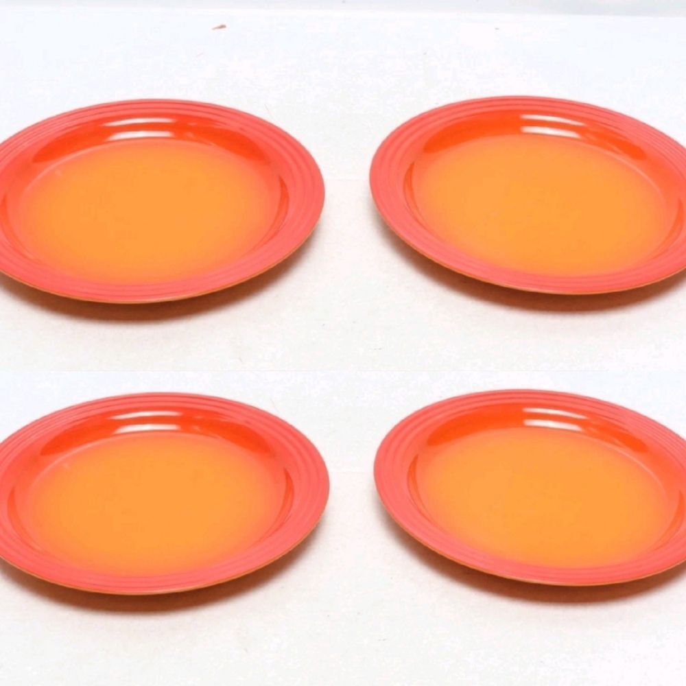 Le Creuset Vancouver Set Of 4 Dinner Plates- Flame